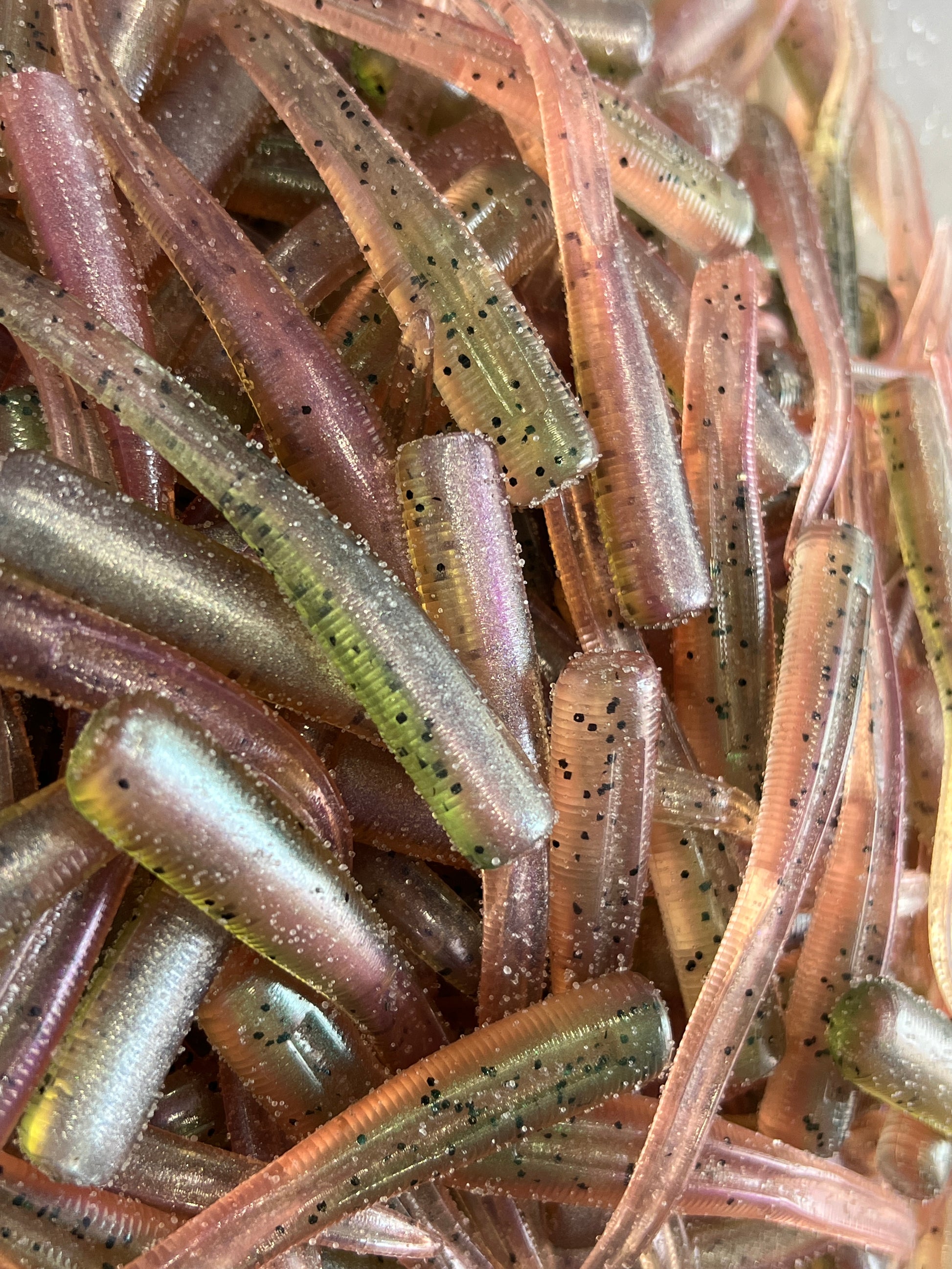 Engulf Baits 7" BUNGEE REFLEX WORMS In Watermelon-Black/Red Flake 12 Ct - Foto 5